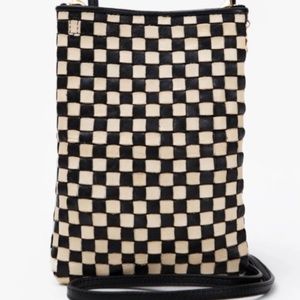 Clare V Woven Poche in Black & Cream